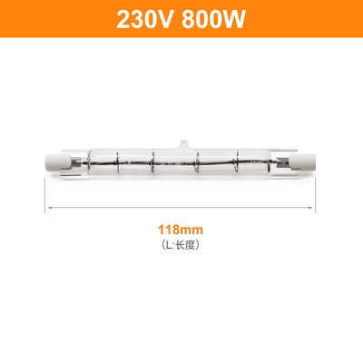 βολβός αλόγονου 230V 800W R7s 118mm διπλός τελειωμένος γραμμικός λαμπτήρας αλόγονου Dimmable
