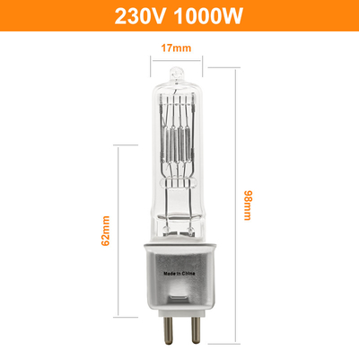 230V βολβός ενιαίο τελειωμένο 3200k GX 9,5 καρφίτσα ΚΑΠ χαλαζία 1000 Watt για τα ανώτατα φω'τα