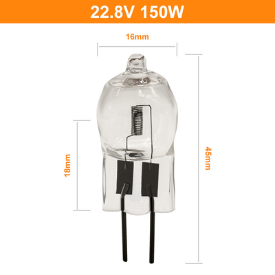 22.8V 150 βολβός λαμπτήρων αλόγονου βολφραμίου βολβών 150w χαλαζία Watt G6.35 6000Lm