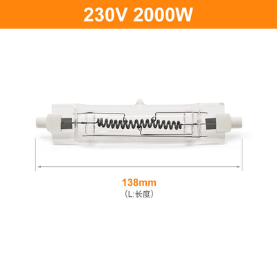 230V 2000W R7s τύπος 138mm σωλήνων βολβών αλόγονου διπλός 50000lm που τελειώνουν γραμμικός