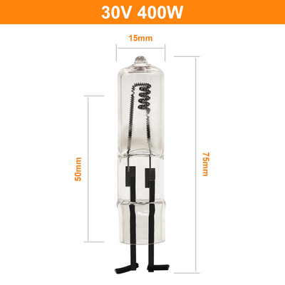 Δύο 2 μήκος βολβών αλόγονου καρφιτσών 400W 30V 75mm