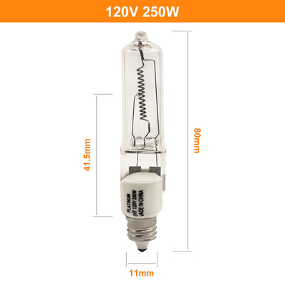 120V 250W ενιαίος τελών αλόγονου βολβών λαμπτήρας οργάνων κηροπηγίων Jd E11 μίνι