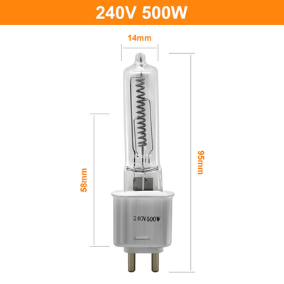 Υψηλός G9.5 λαμπτήρων χαλαζία T4 500w μονάδων λούμεν λαμπτήρας 240v θερμότητας αλόγονου υπέρυθρος