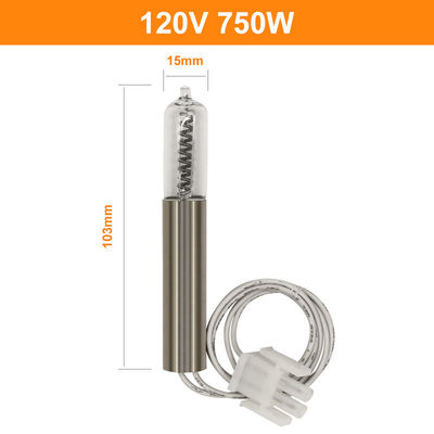 120V καλυμμένες υπέρυθρες ακτίνες βολβών χαλαζία λαμπτήρων 750w G9.5 αλόγονου βολφραμίου χαλαζία