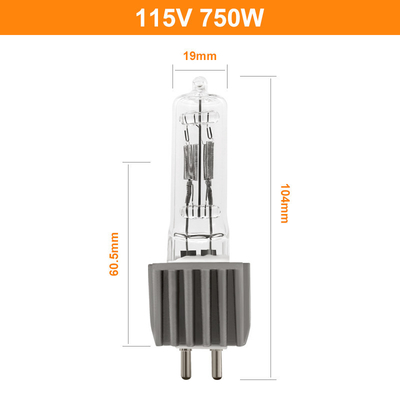 βολβός σκηνικού ελαφρύς αλόγονου 115v 750w G9.5 104mm μαλακό φως ζουμ σημείων