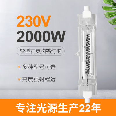 230V 2000W R7s τύπος 138mm σωλήνων βολβών αλόγονου διπλός 50000lm που τελειώνουν γραμμικός